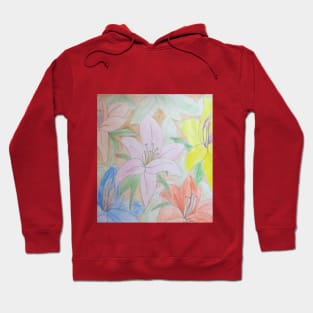 flowers were drawn y hands Hoodie